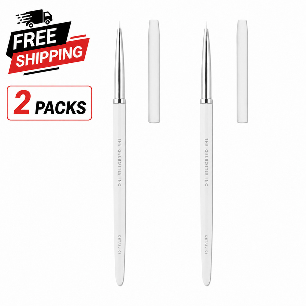 The GelBottle Inc Nail Art Brush Set Paint 01 & Detail 01 Professional 2 Pack